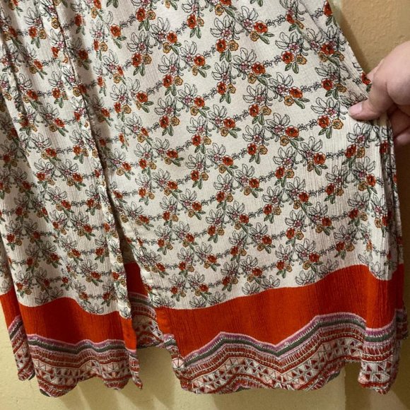 Patrons Of Peace Floral Off Shoulder Button Front Floor Length Maxi Dress Small - Picture 4 of 8